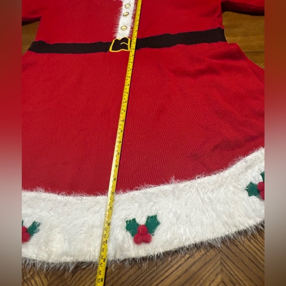 Mrs Claus Santa Ugly Christmas Red Sweater Dress w/detachable hat Size XL - Picture 10 of 11